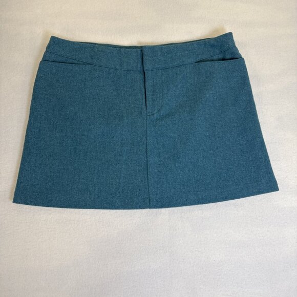 American Eagle 14" Teal Skirt Size 8 Stretch Amazing Condition Wool Blend Italy - Picture 1 of 7